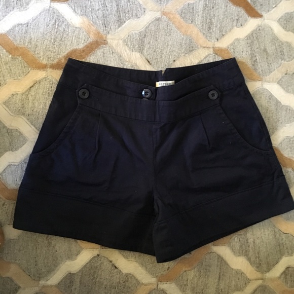 Pants - High waist navy blue flap shorts Pants - High waist navy blue flap shorts